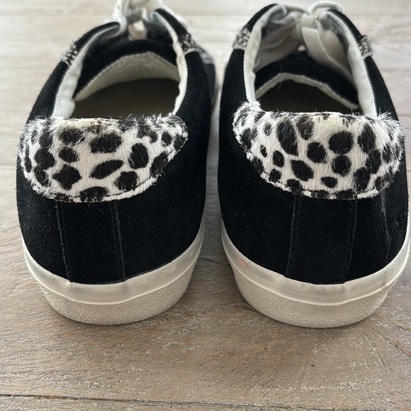 Madewell Sidewalk Leopard Fur Print Black White Vans Tennis Shoes Flats Sz 9M - Picture 5 of 10